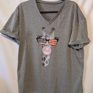Patriotic Giraffe Graphic Tee